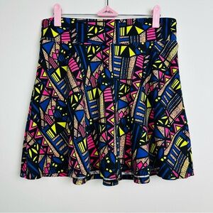 Charlotte Russe Vibrant Geometric Mini Skirt Size Large